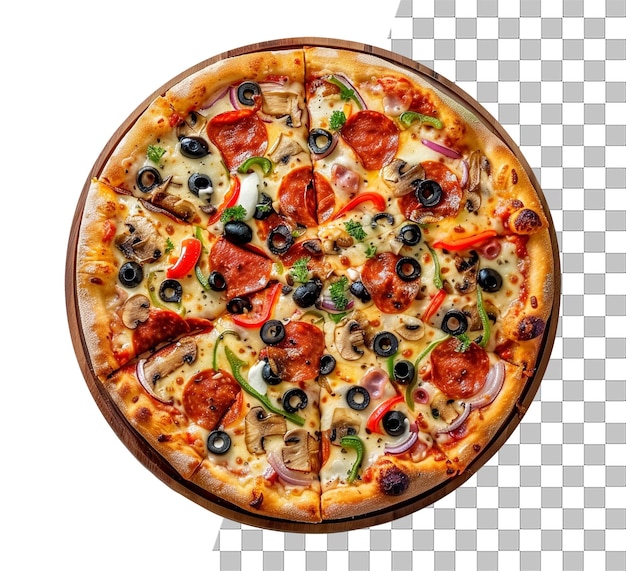 PSD pizza mista di fast food isolata