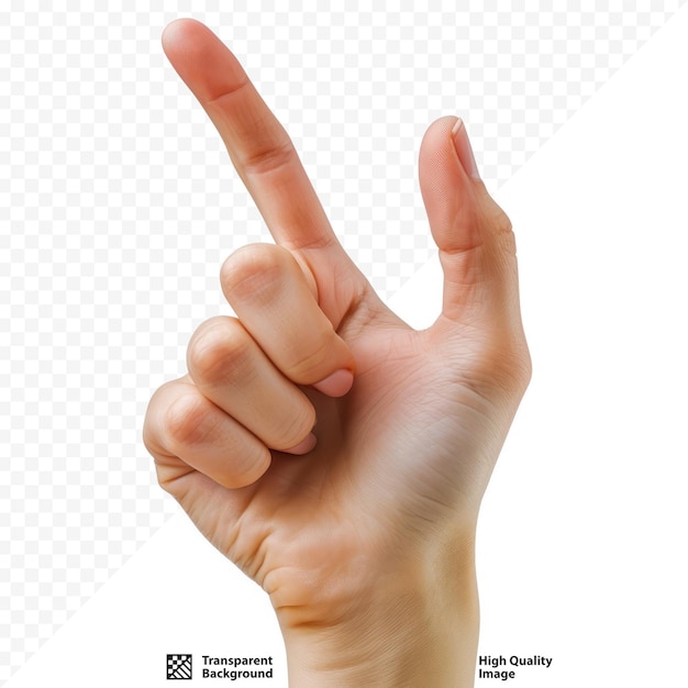 PSD isolated female hand showing symbol