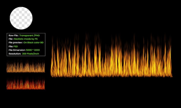 isolated fire flames for creative visual effects in graphic design