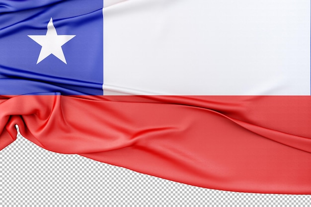 Isolated flag of chile with copy space below 3d rendering