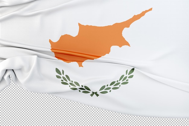 PSD isolated flag of cyprus 3d rendering