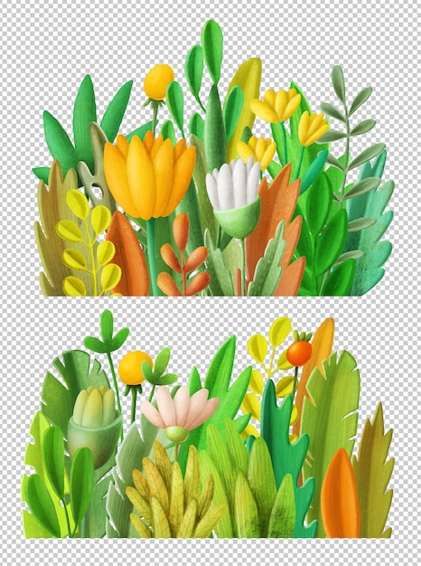 PSD isolated flower bouquets