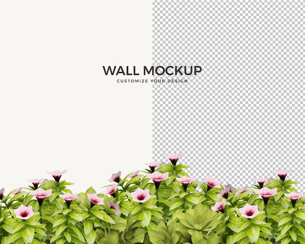 PSD isolated flower and tropical leaves