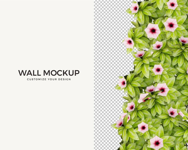 PSD isolated flower and tropical leaves