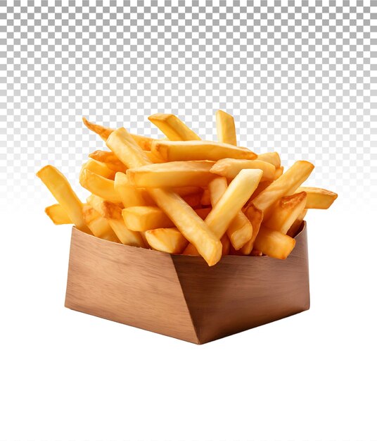 Isolated french fries without background interruptions