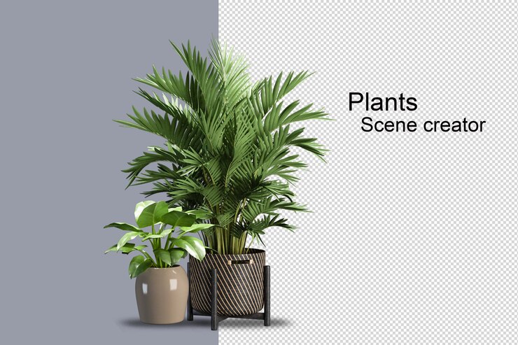木製のバスケットに孤立した新鮮な植物
