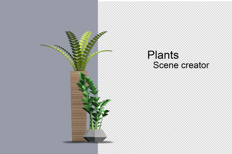 木製のバスケットに孤立した新鮮な植物
