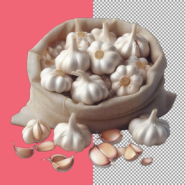 PSD isolated garlic elegance png