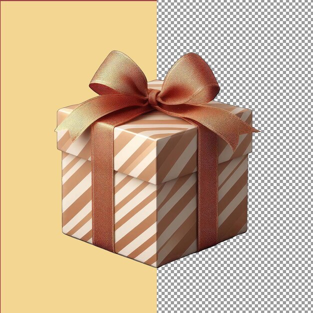 PSD isolated gift box with ribbon png