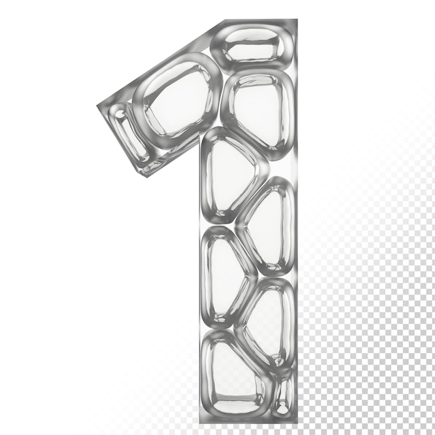 Isolated Glass 3D Letter 1