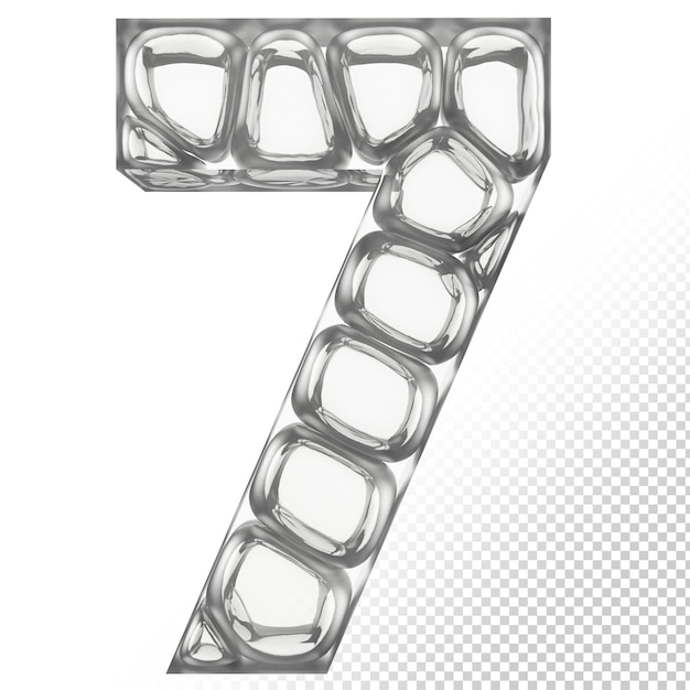 Isolated Glass 3D Letter 7