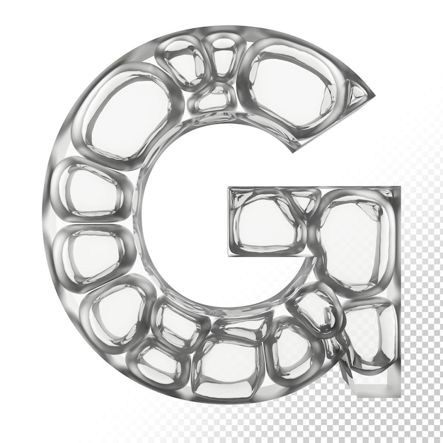 Isolated glass 3d letter g