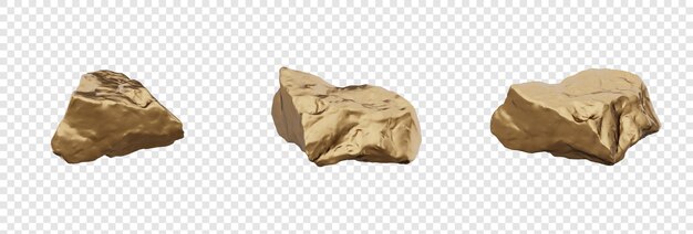 isolated golden rock design on a transparency backdrop psd file is included