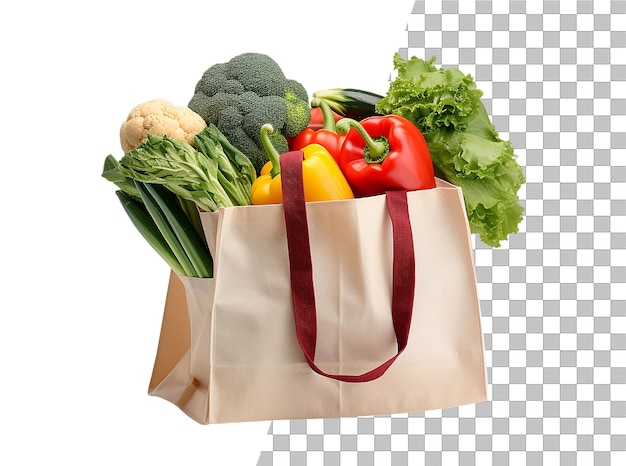 Isolated grocery bag with transparent background