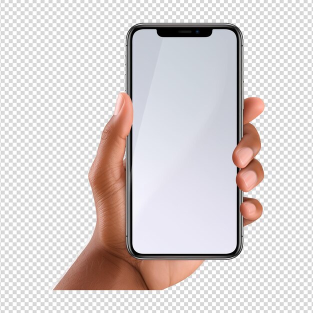 PSD isolated hand with smartphone