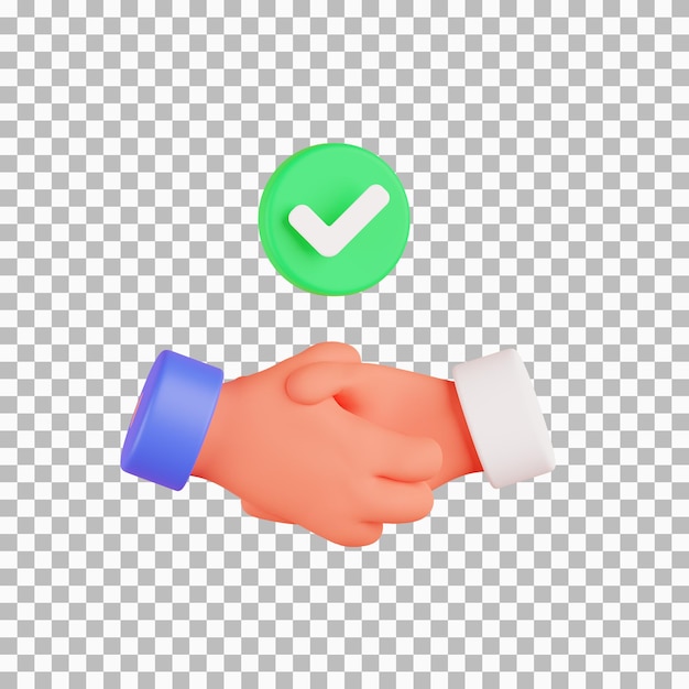 PSD isolated handshake 3d icon