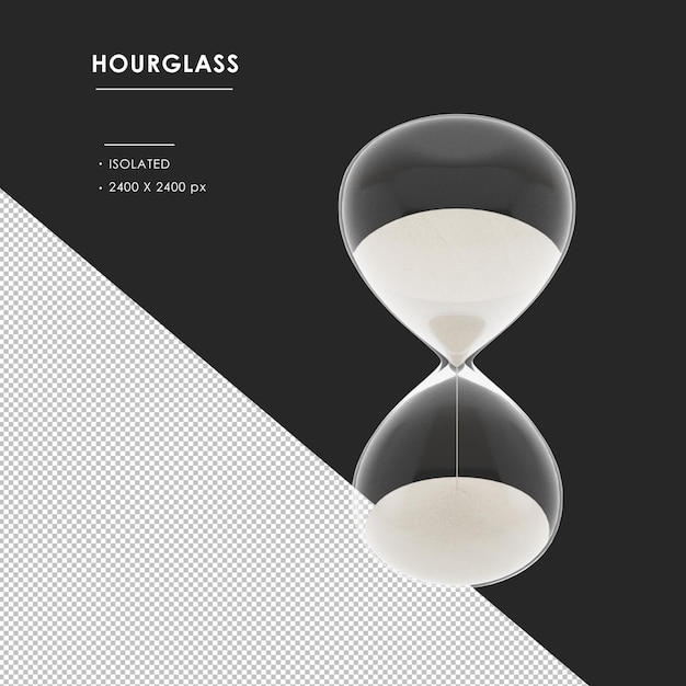 PSD isolated hourglass ball - sand clock top angle view