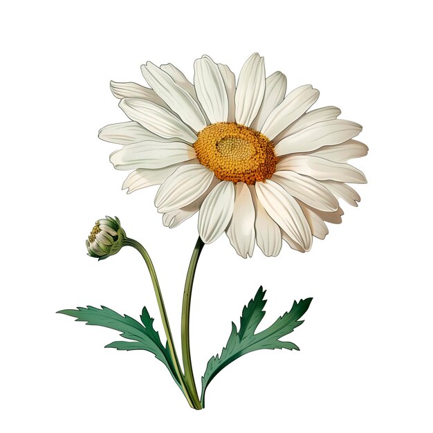 PSD isolated illustration of daisy floral element