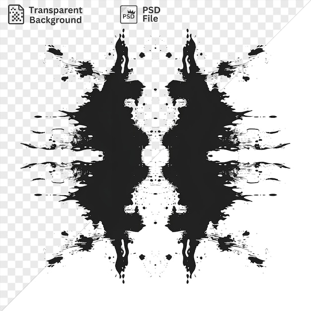 PSD isolated ink blot patterns vector symbol rorschach black and white a man and woman on a isolated background