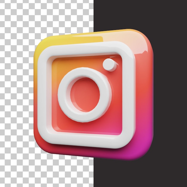 Icona isolata di instagram nel rendering 3d