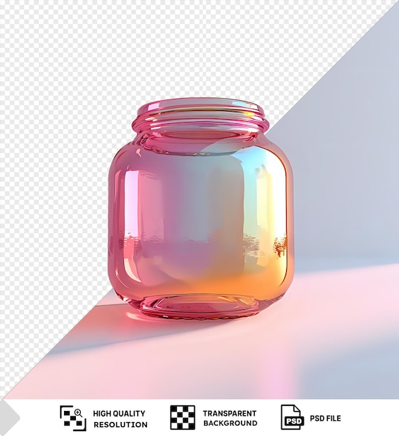 Isolated jar on a transparent background against a white wall png psd