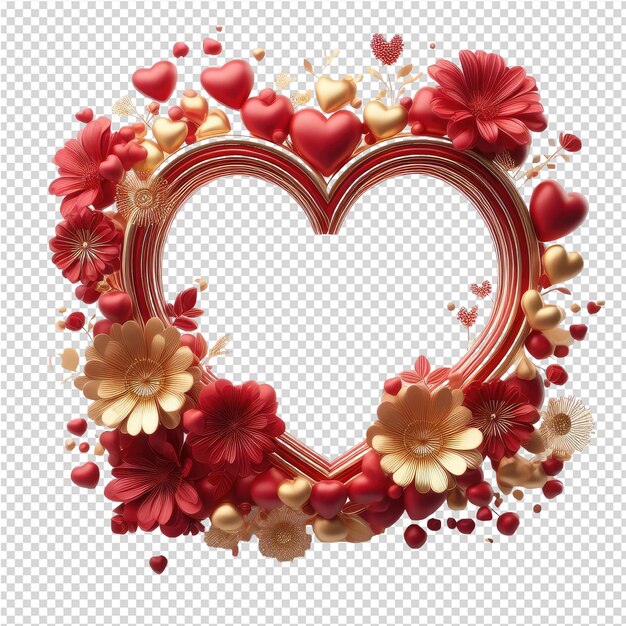 PSD isolated laurel wreath made from hearts png