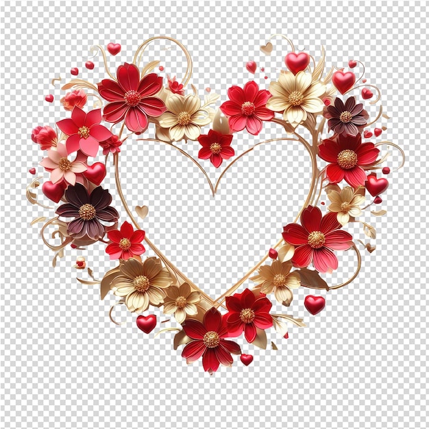 PSD isolated laurel wreath made from hearts png