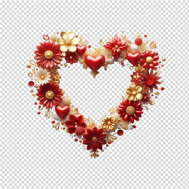 PSD isolated laurel wreath made from hearts png