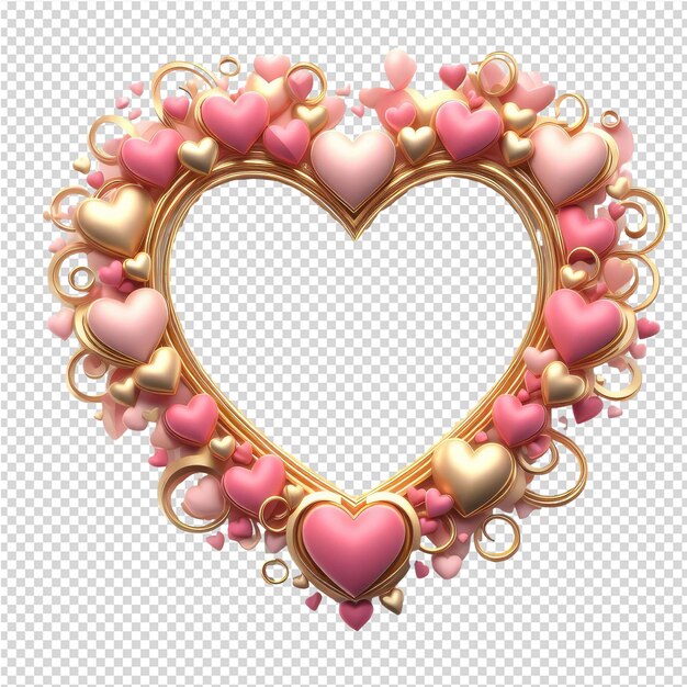 PSD isolated laurel wreath made from hearts png