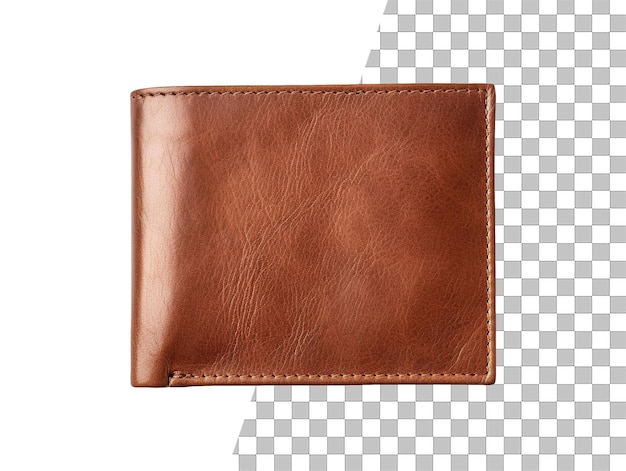 PSD isolated leather wallet photo with transparent background