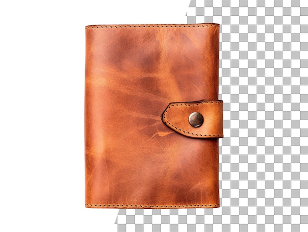 PSD isolated leather wallet photo with transparent background