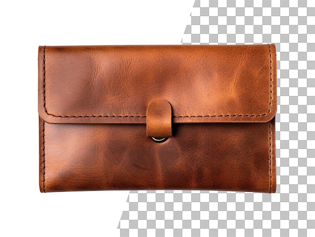 Isolated leather wallet photo with transparent background