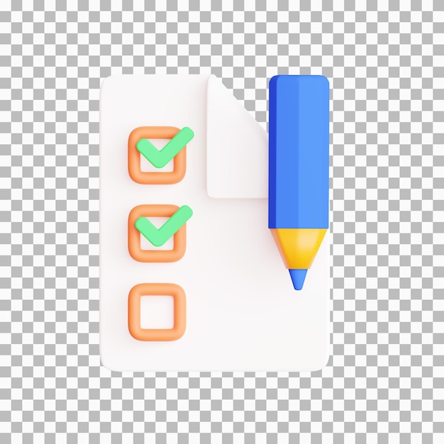 PSD isolated to do list 3d icon