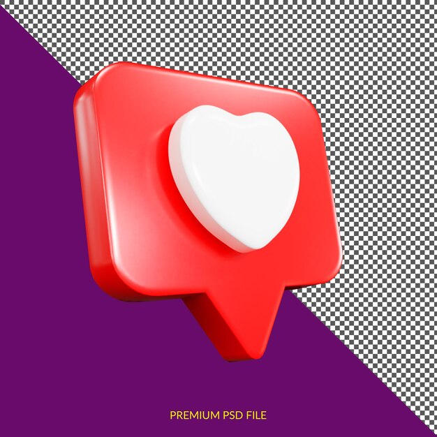 Isolated love minimalist 3d Button Icon Badge