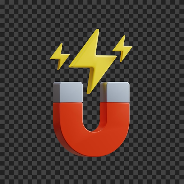 PSD isolated magnetic energy 3d icon