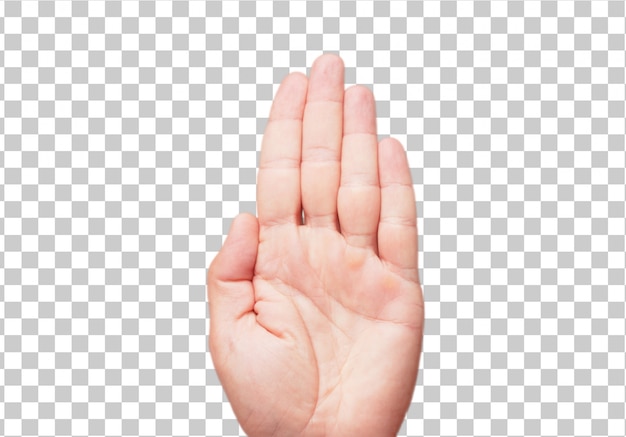 Isolated male hand disagree gesture