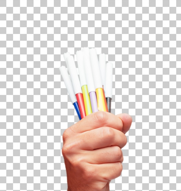 PSD isolated male hand holding marker