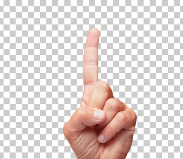 Isolated male hand pointing gesture