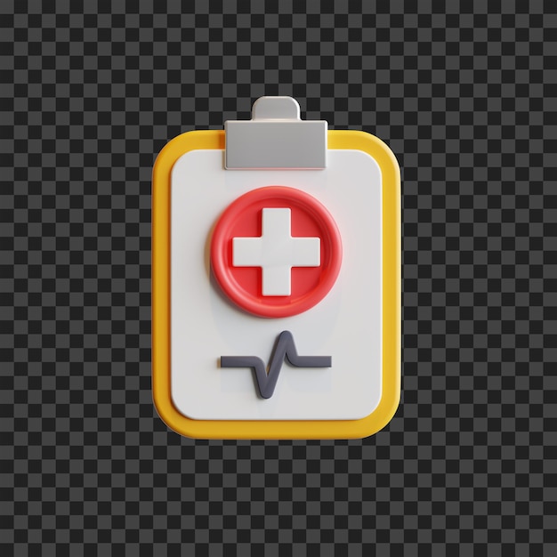 isolated medical report 3d icon