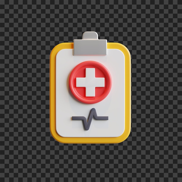 Isolated medical report 3d icon