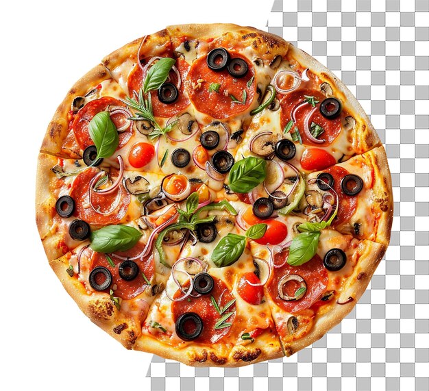 PSD pizza fast food mista isolata