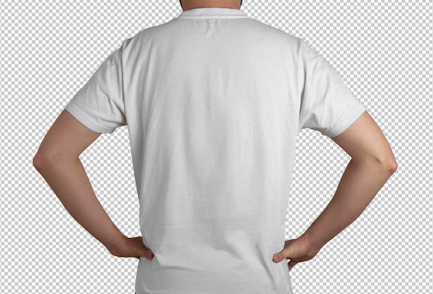 Isolated model back with white tshirt