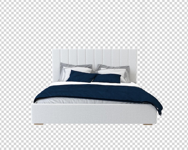 PSD letto moderno isolato nel rendering 3d