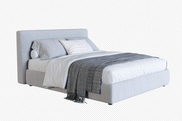 PSD isolated modern bed in 3d rendering