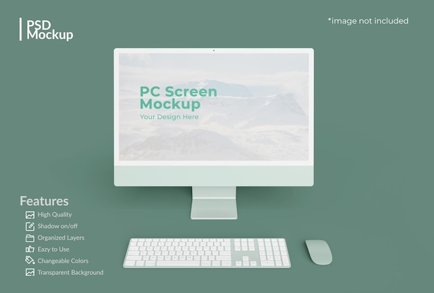 Mockup moderno isolato dello schermo del pc