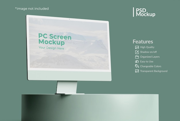 Mockup moderno isolato dello schermo del pc