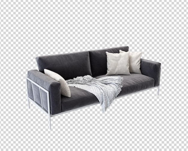 Isolated modern sofa in 3d rendering