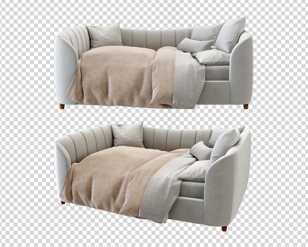 PSD divano moderno isolato nel rendering 3d