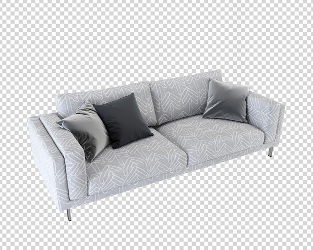 PSD Изолированный современный диван в 3d-рендеринге