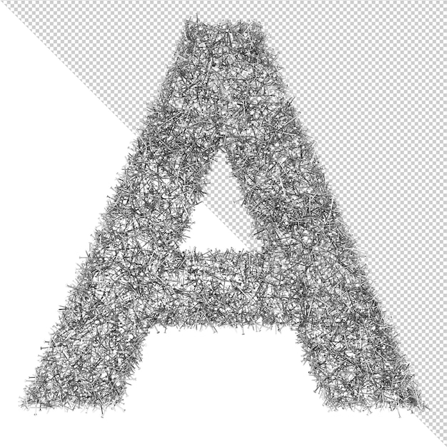 isolated nail 3d letter a